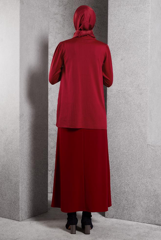 Vêtements hijab ROUGE PULL EN MAILLE 45021 - ALVİNA