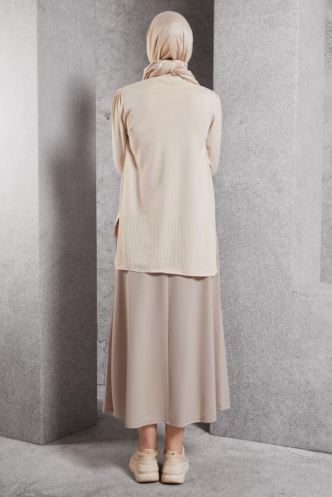 Tesettür giyim BEJ TRİKO KAZAK 45021 - ALVİNA