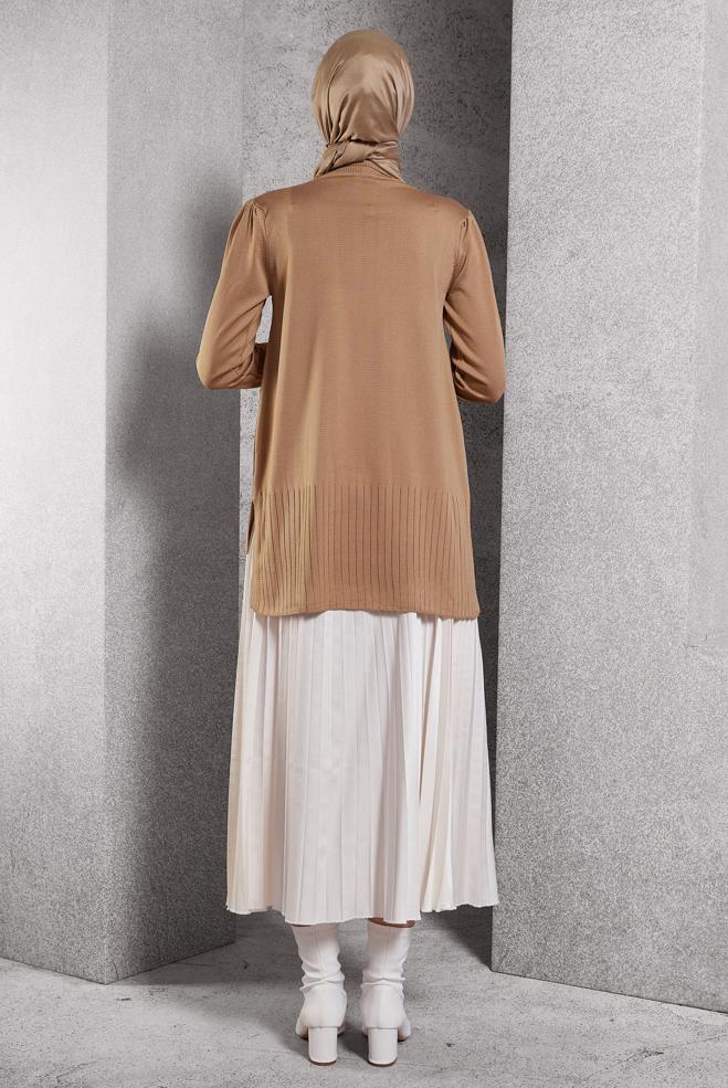 Vêtements hijab BRUN PULL EN MAILLE 45021 - ALVİNA