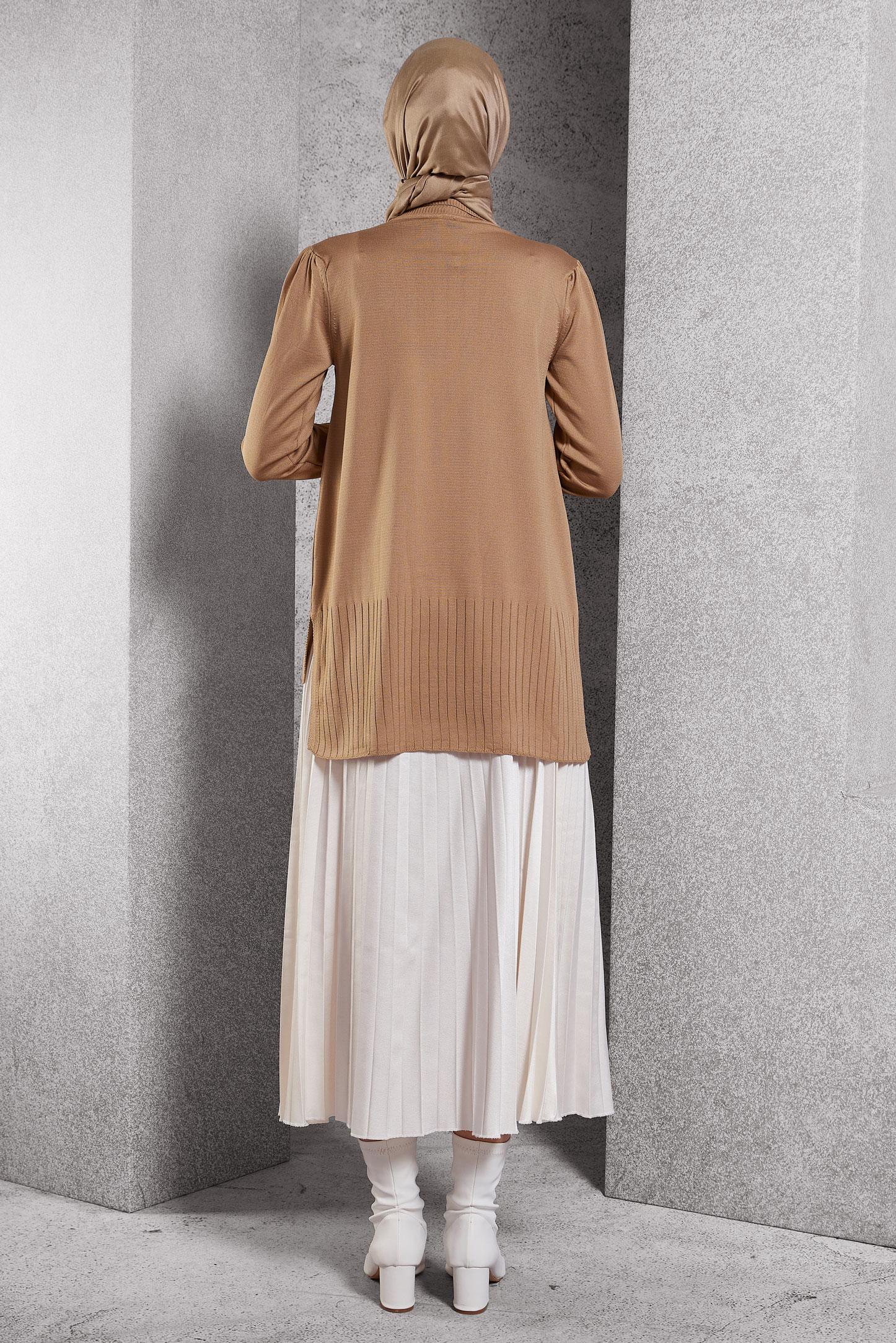 Tesettür giyim KAHVE TRİKO KAZAK 45021