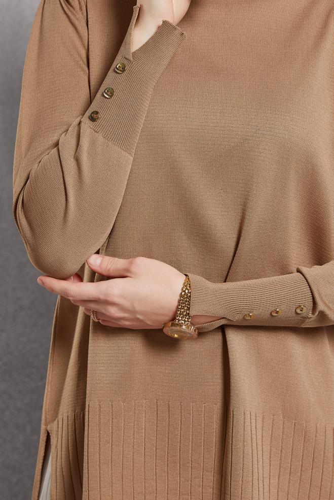 Vêtements hijab BRUN PULL EN MAILLE 45021 - ALVİNA