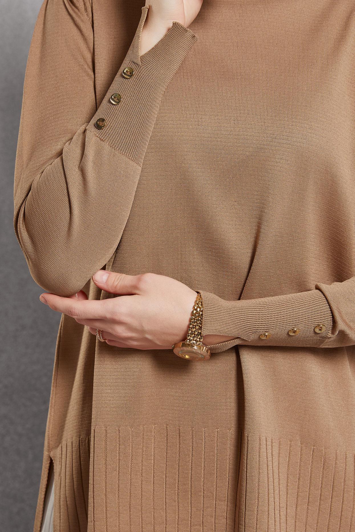 Tesettür giyim KAHVE TRİKO KAZAK 45021