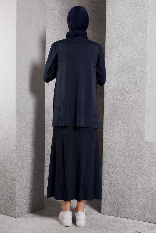 Vêtements hijab BLEU MARINE PULL EN MAILLE 45021 - ALVİNA