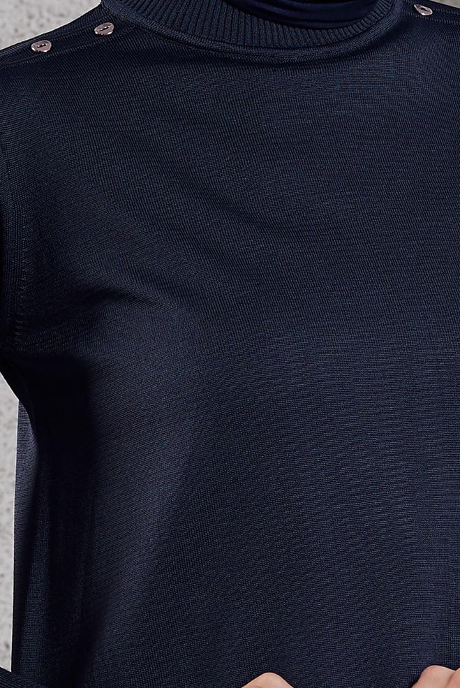 Vêtements hijab BLEU MARINE PULL EN MAILLE 45021 - ALVİNA