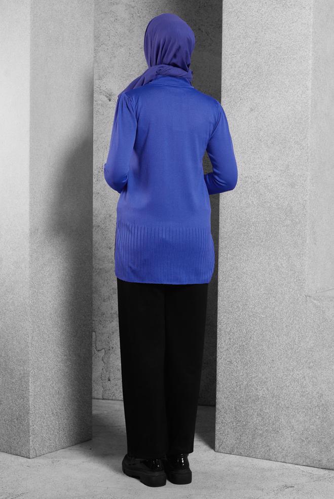 Vêtements hijab BLEU MARINE PULL EN MAILLE 45021 - ALVİNA