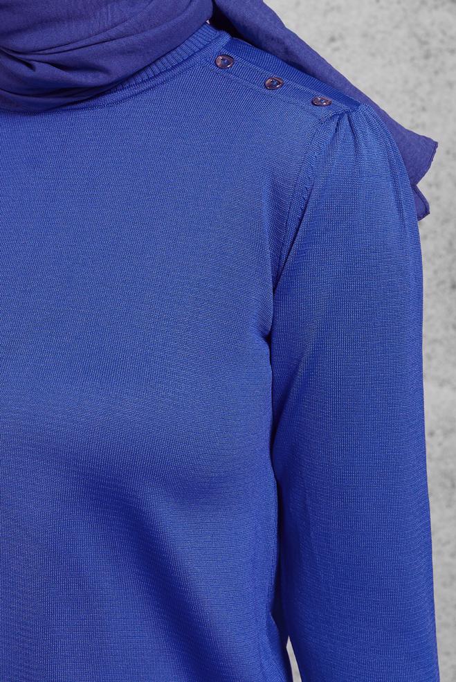 Vêtements hijab BLEU MARINE PULL EN MAILLE 45021 - ALVİNA