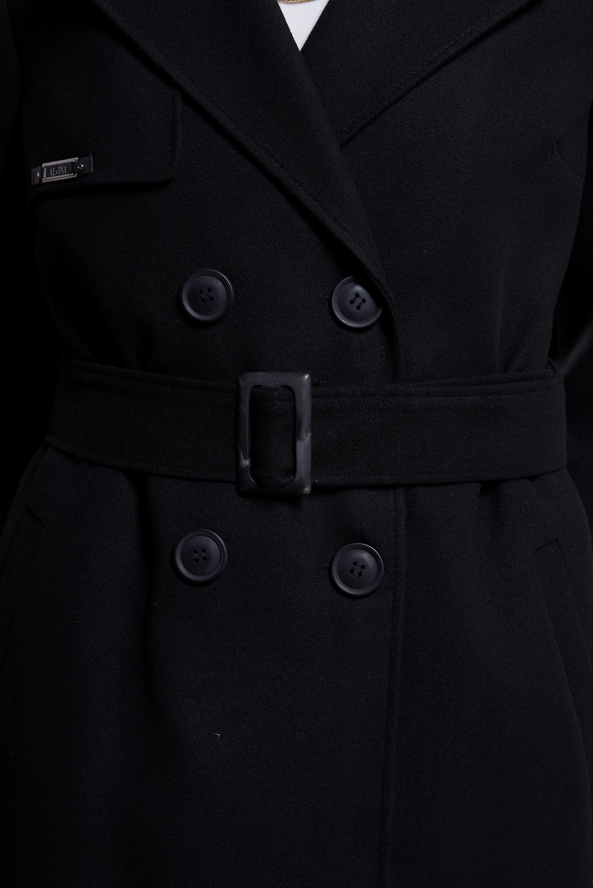 Vêtements hijab NOIR PARDESSUS MODESTE CEINTURÉ 90540