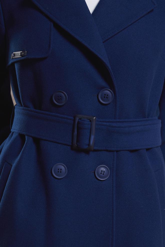 Tesettür giyim LACİVERT KEMERLİ TESETTÜR MANTO 90540 - ALVİNA