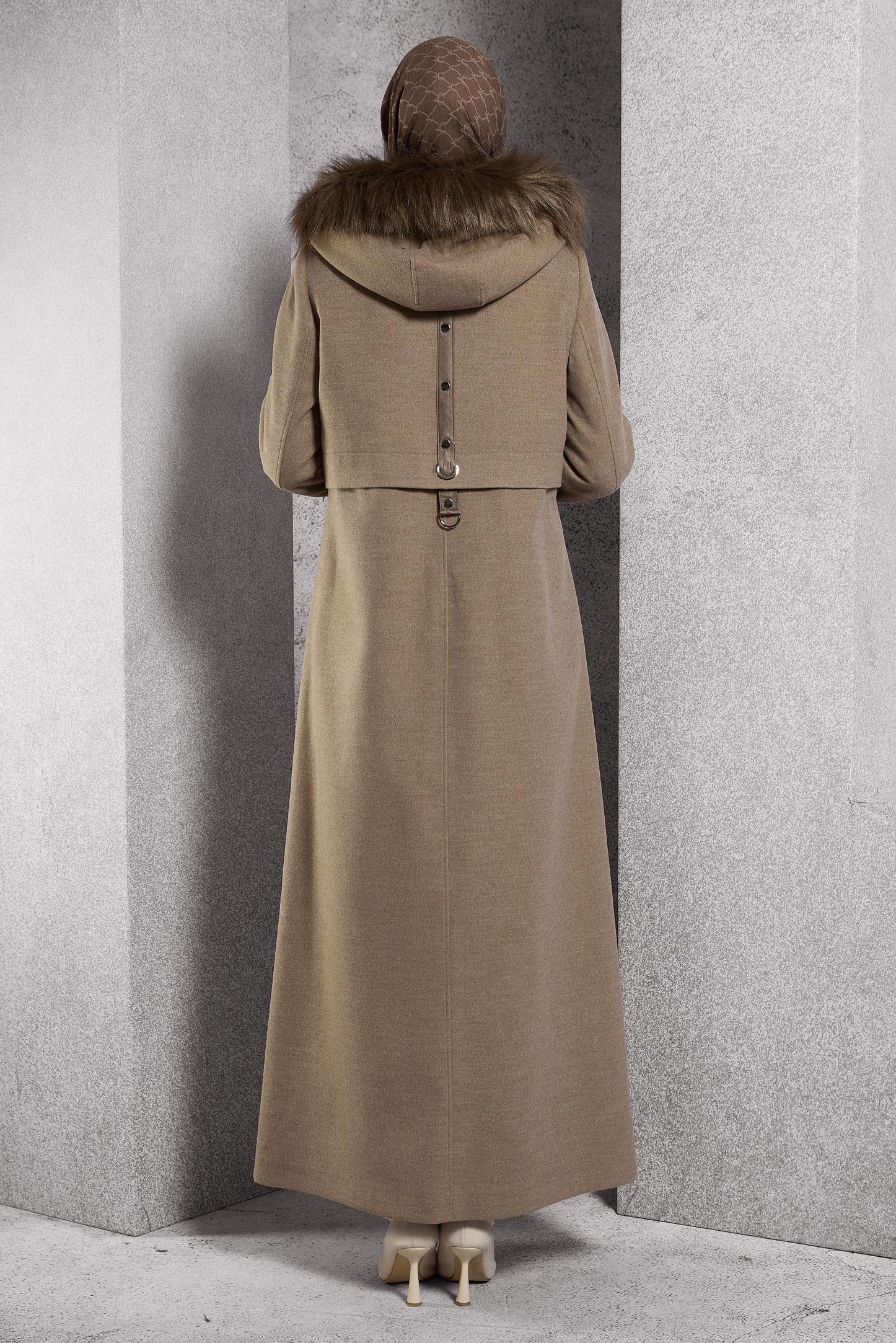 Vêtements hijab BRUN PARDESSUS CACHE À CAPUCHE 90544