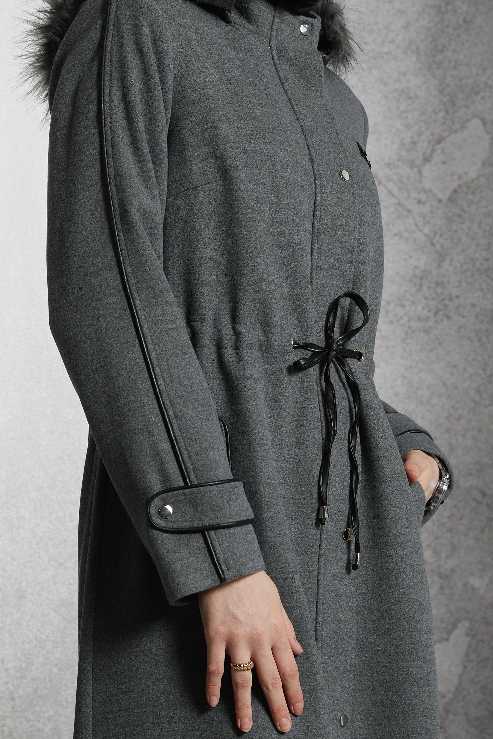 Vêtements hijab GRIS MANTEAU À CAPUCHE 90560