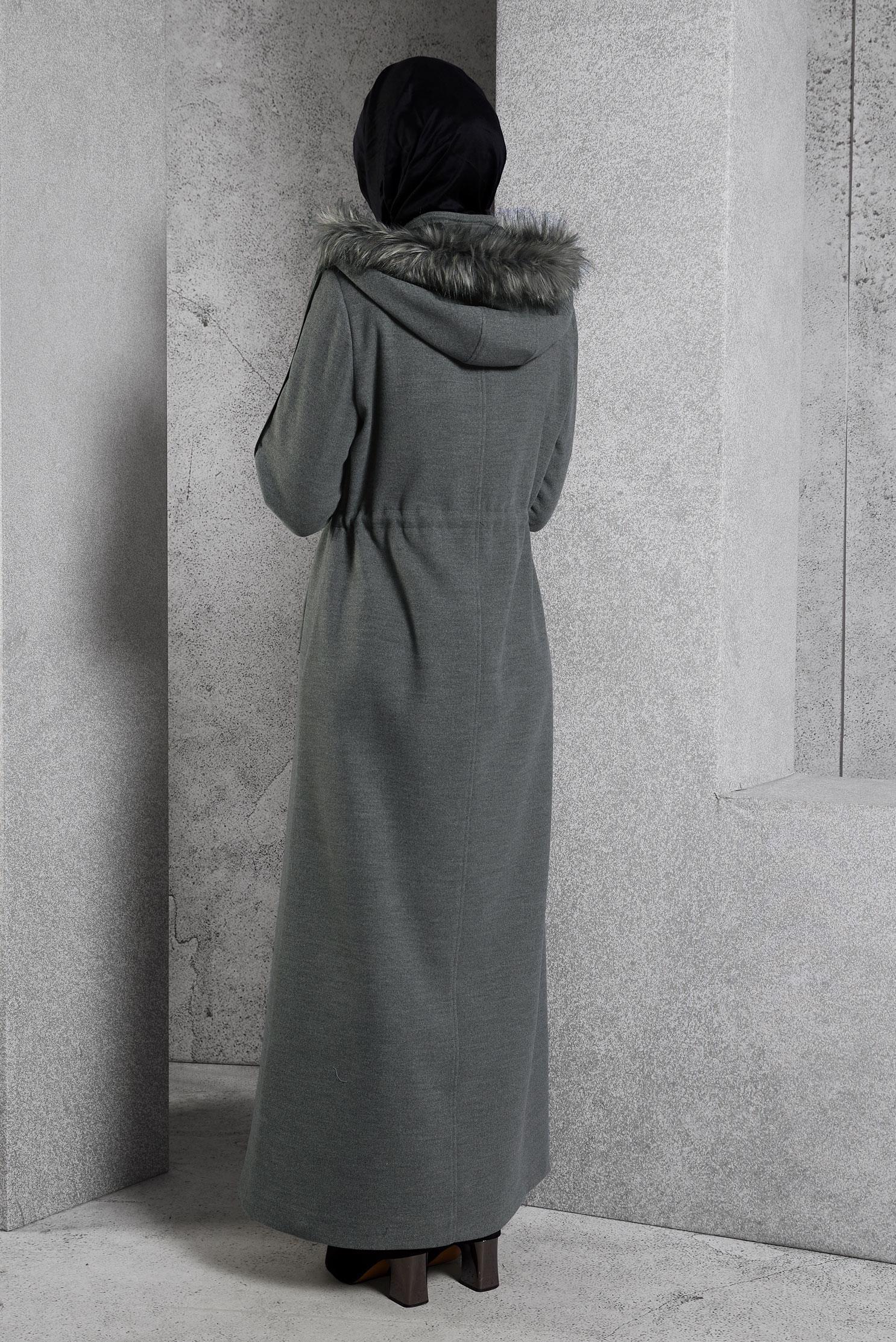 Vêtements hijab GRIS MANTEAU À CAPUCHE 90560