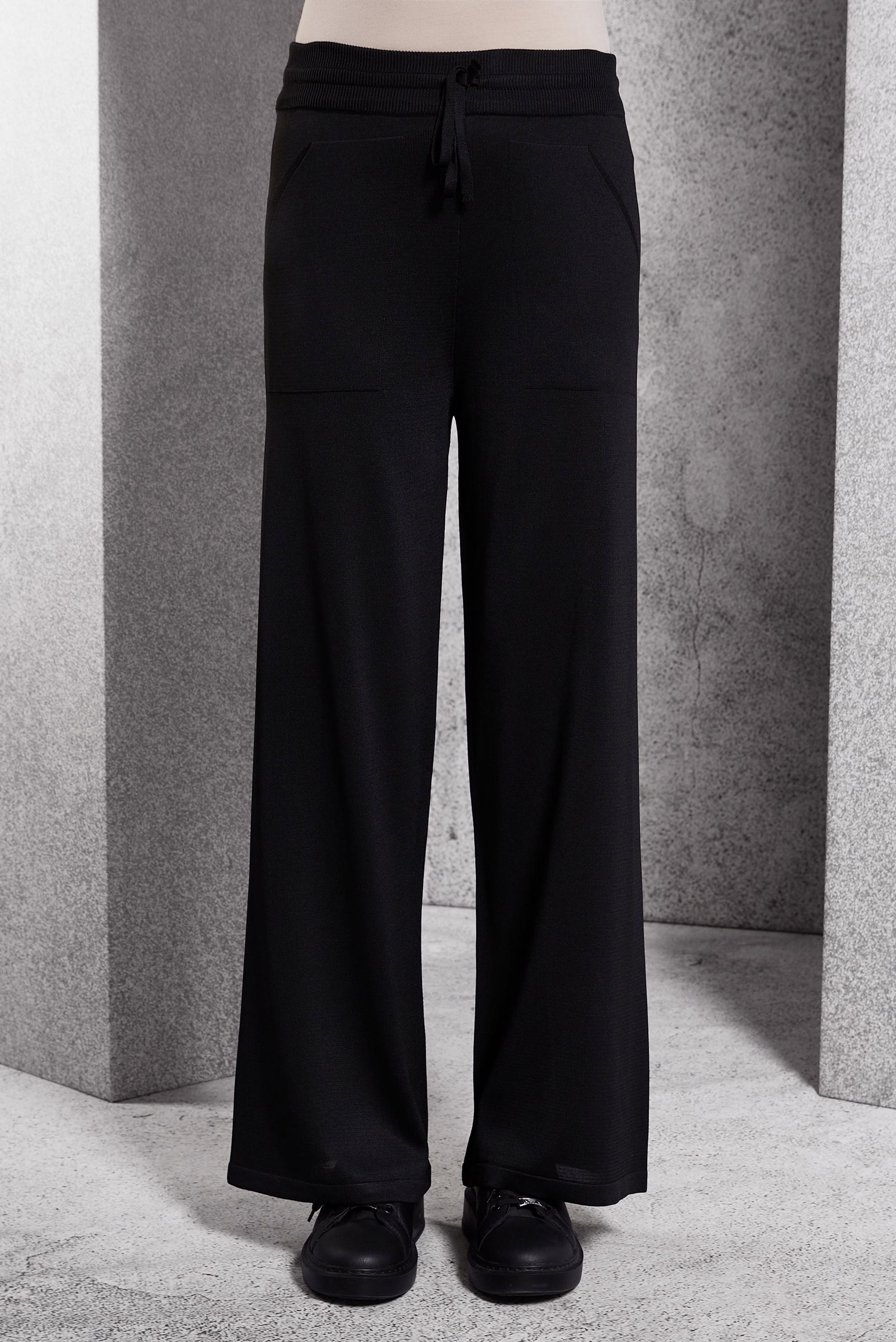 Vêtements hijab NOIR PANTALON EN TRICOT À TAILLE ÉLASTIQUE 70781