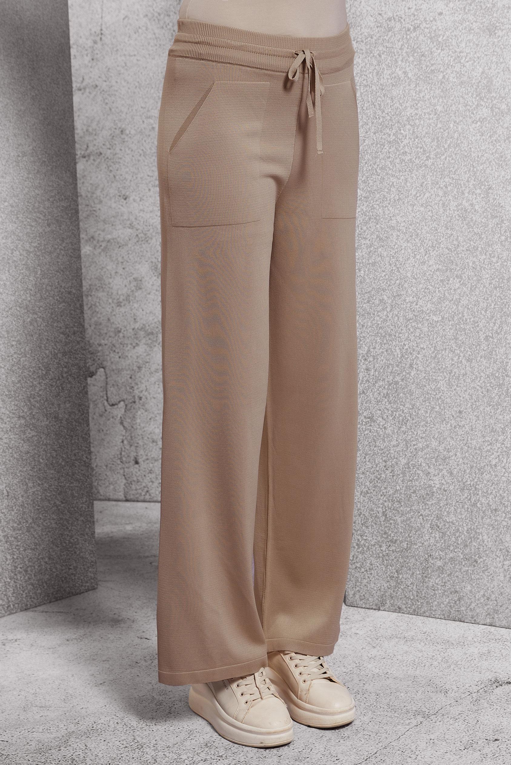 Vêtements hijab BEIGE PANTALON EN TRICOT À TAILLE ÉLASTIQUE 70781