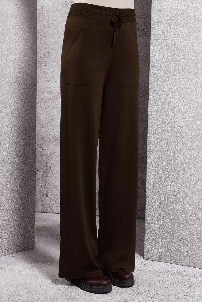 Vêtements hijab BRUN PANTALON EN TRICOT À TAILLE ÉLASTIQUE 70781 - ALVİNA
