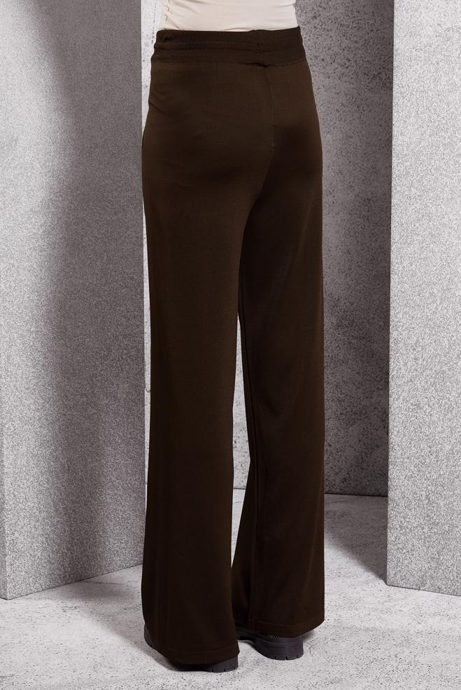 Vêtements hijab BRUN PANTALON EN TRICOT À TAILLE ÉLASTIQUE 70781 - ALVİNA