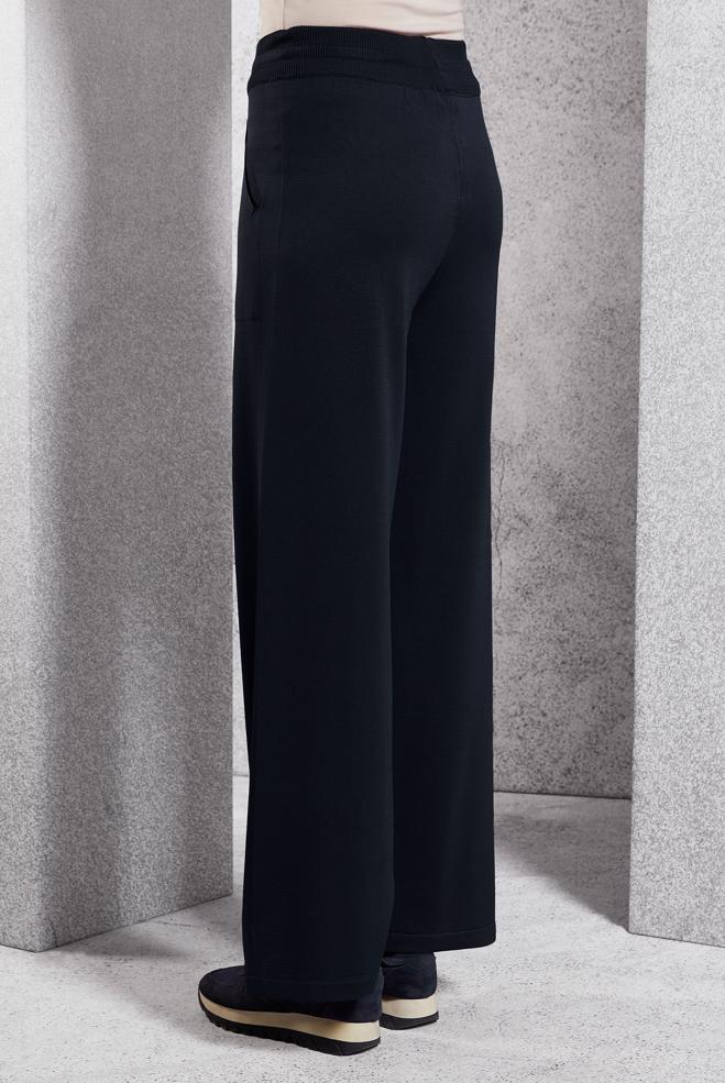 Vêtements hijab BLEU MARINE PANTALON EN TRICOT À TAILLE ÉLASTIQUE 70781 - ALVİNA