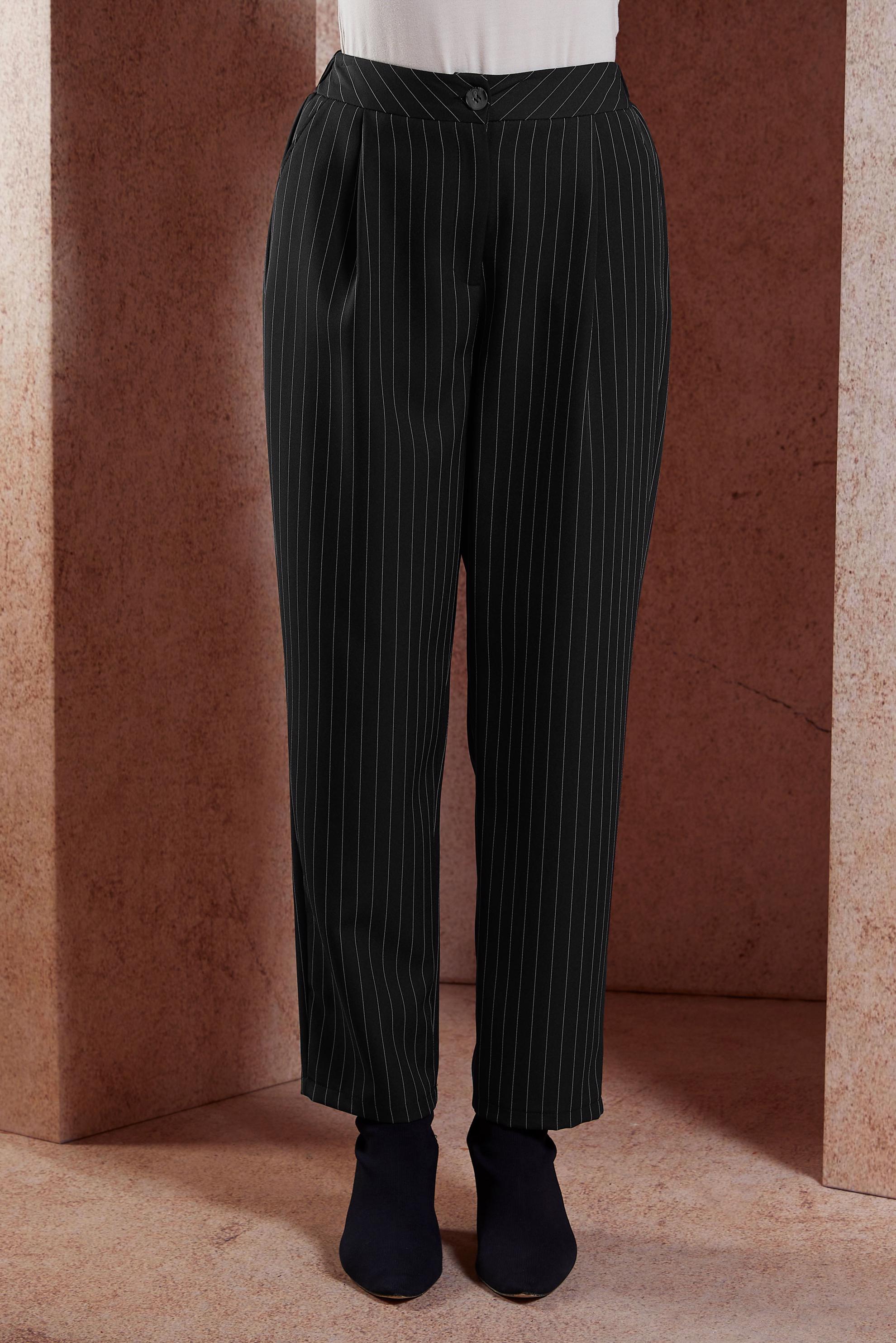 Vêtements hijab NOIR PANTALON À RAYURES 70782