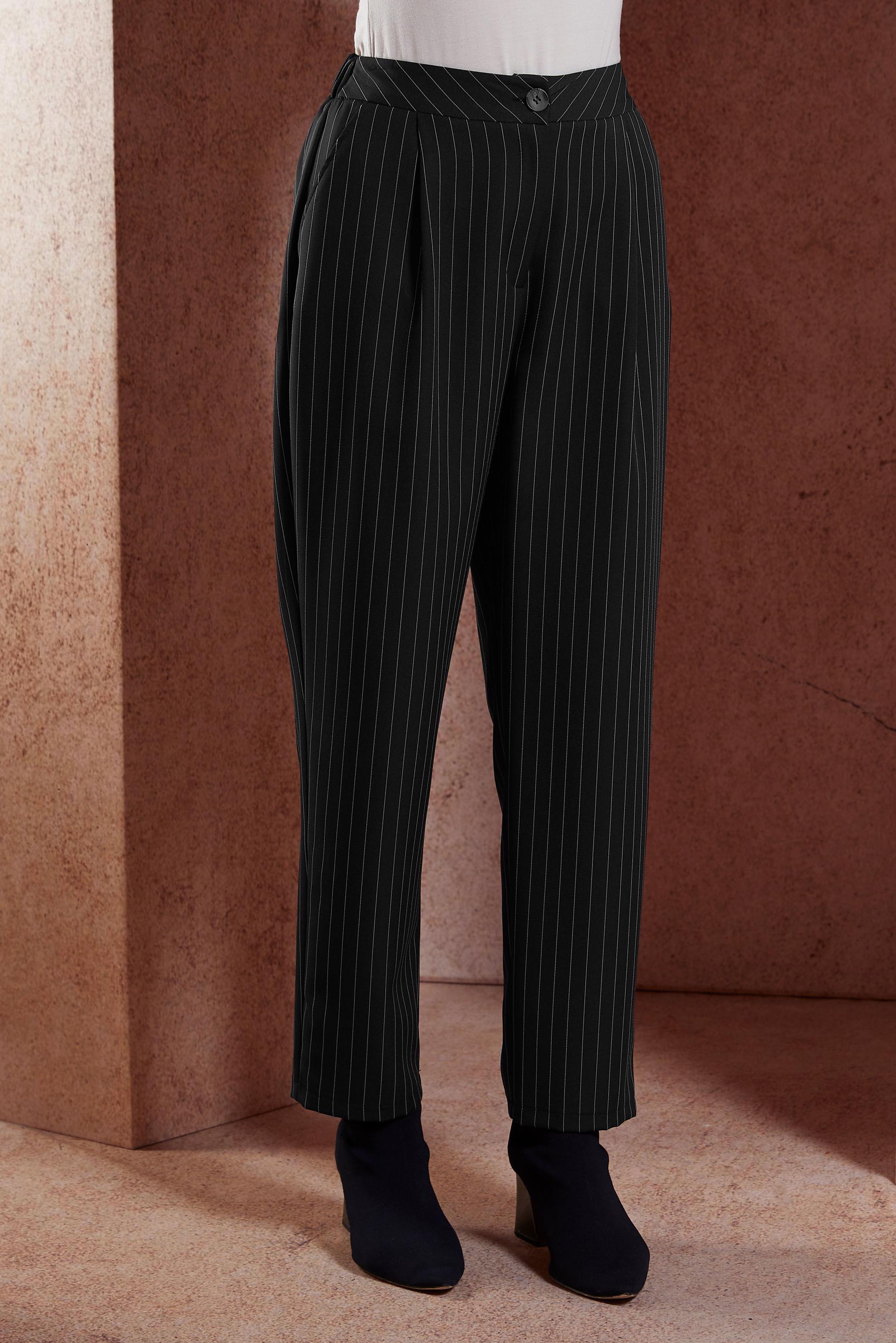 Vêtements hijab NOIR PANTALON À RAYURES 70782