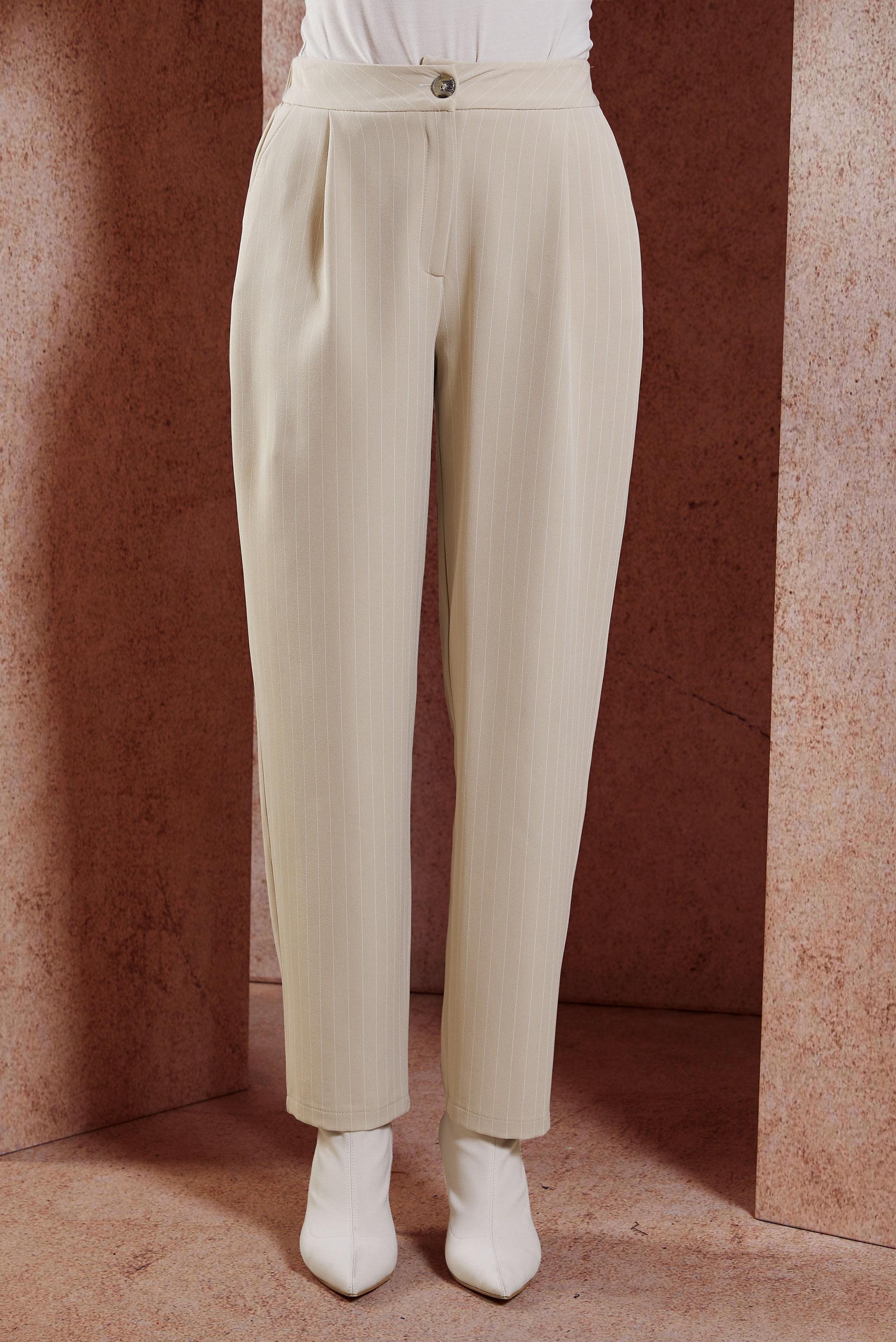 Vêtements hijab BEIGE PANTALON À RAYURES 70782