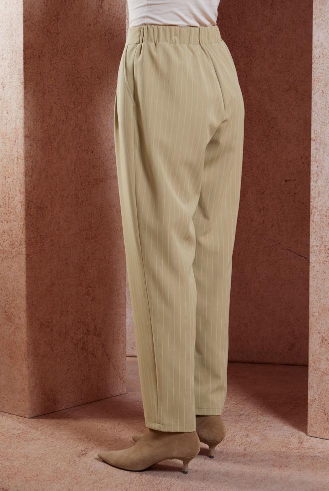 Vêtements hijab BRUN PANTALON À RAYURES 70782 - ALVİNA