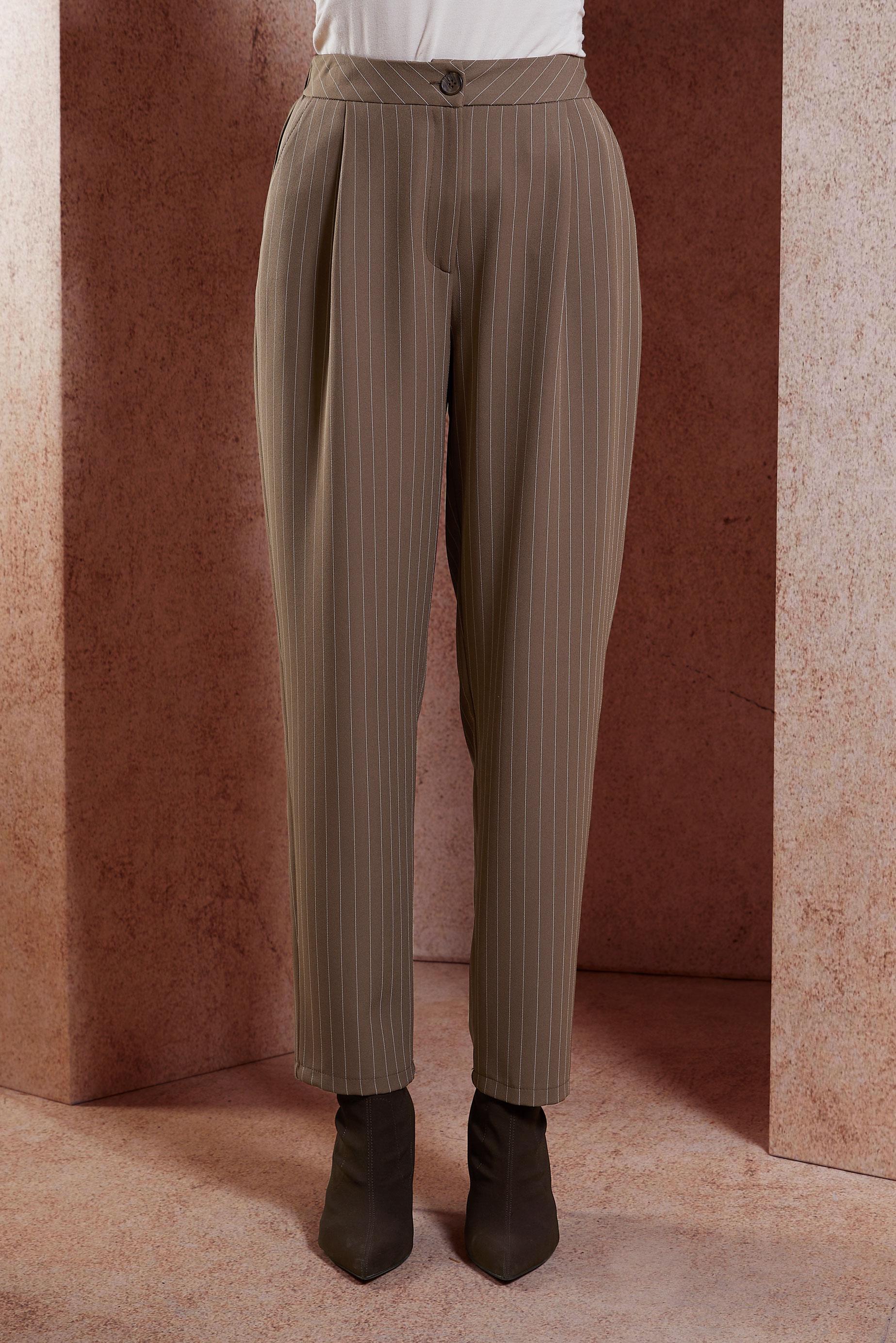 Vêtements hijab BRUN PANTALON À RAYURES 70782