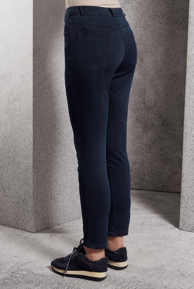 Vêtements hijab BLEU MARINE PANTALON EN JEAN À JAMBE SKINNY 70784 - ALVİNA