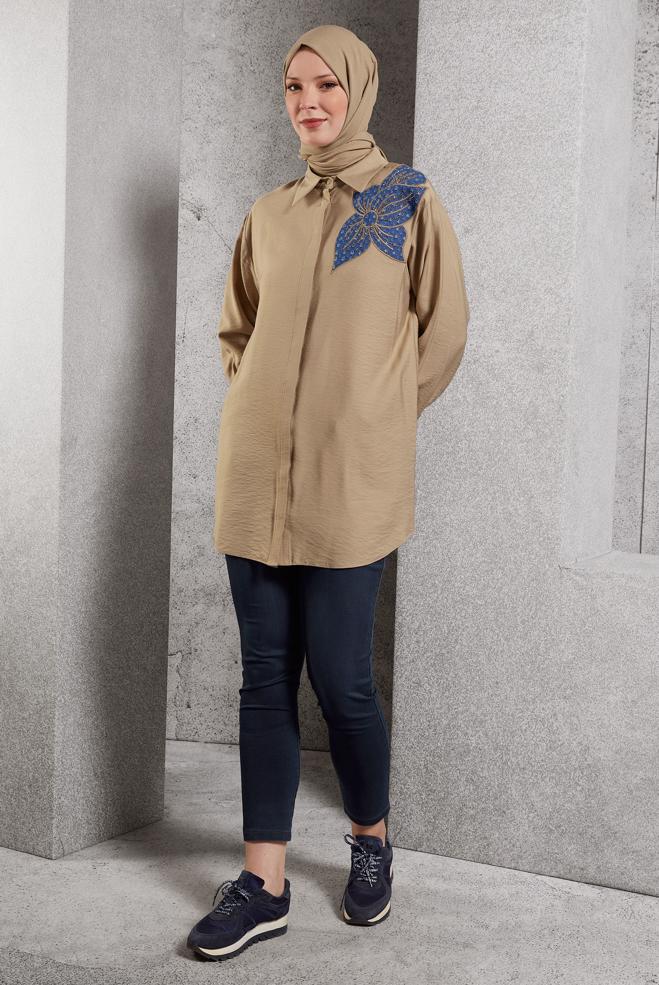 Vêtements hijab BLEU MARINE PANTALON EN JEAN À JAMBE SKINNY 70784 - ALVİNA