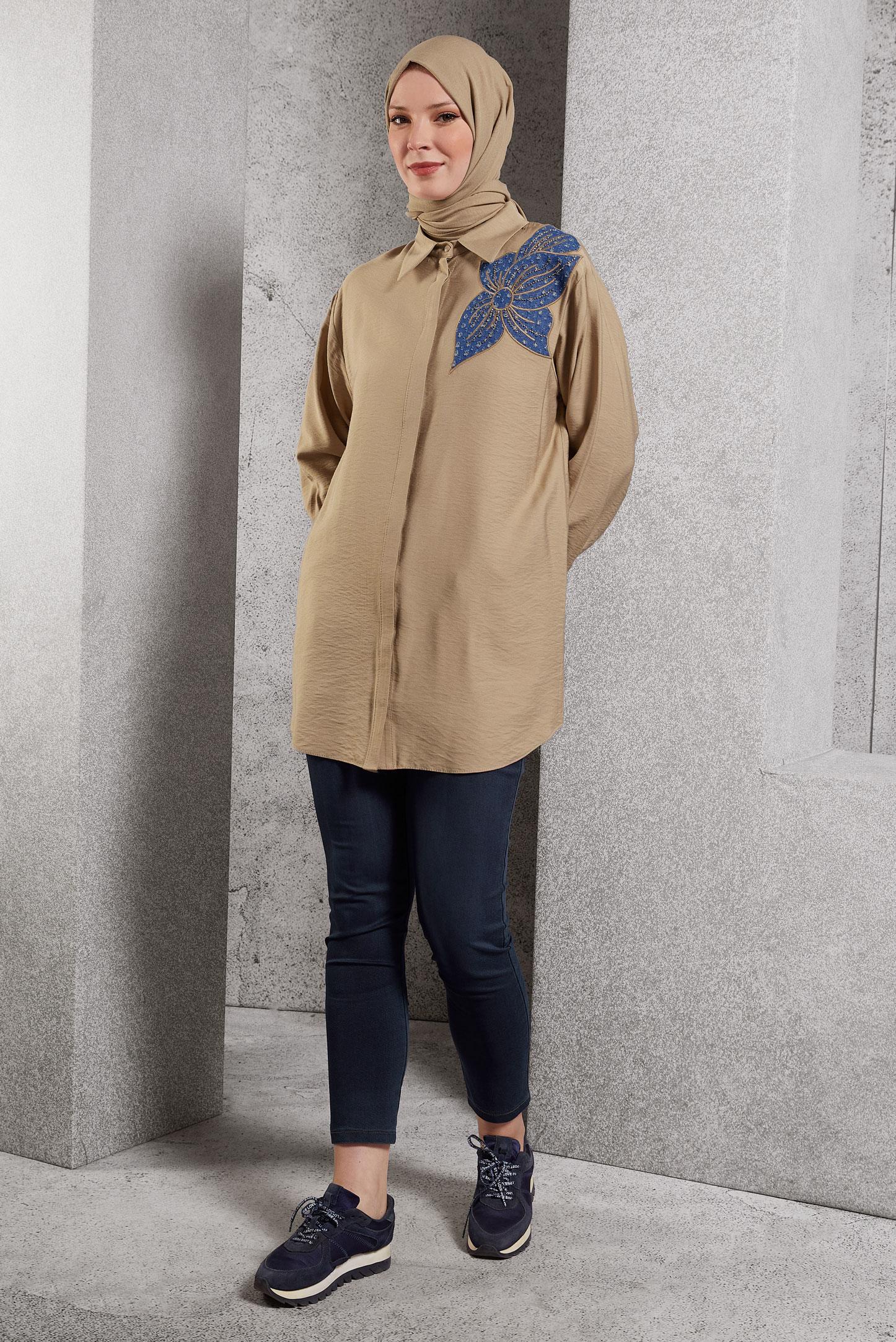 Vêtements hijab BLEU MARINE PANTALON EN JEAN À JAMBE SKINNY 70784