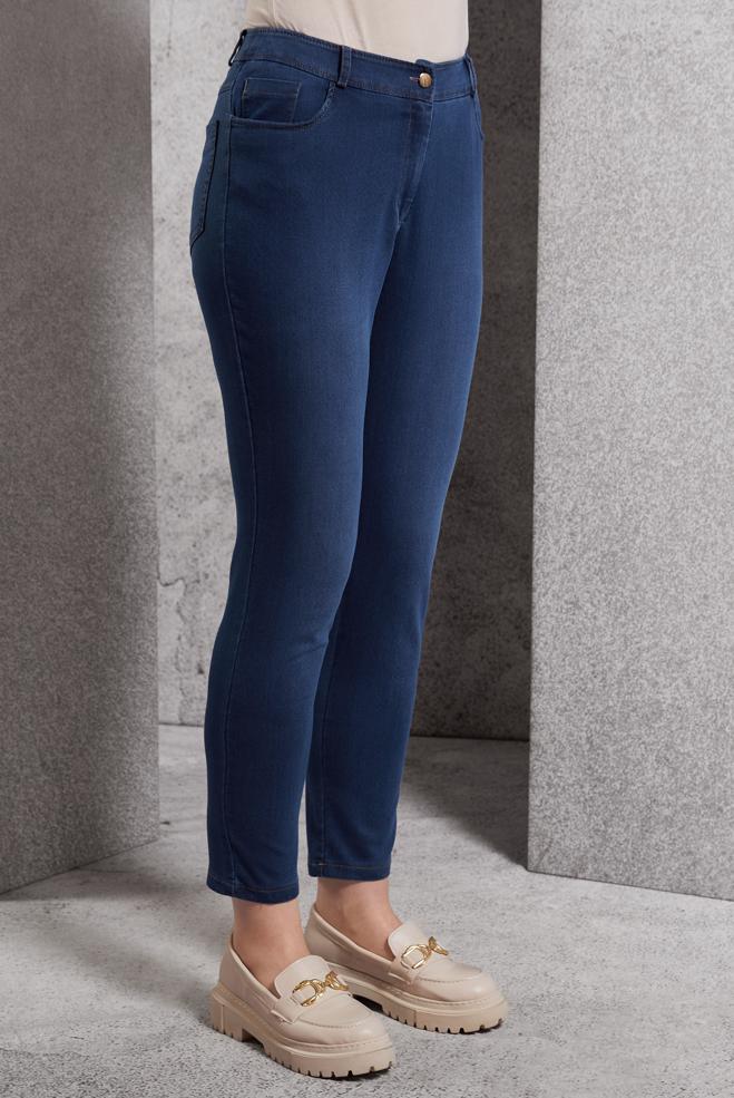 Vêtements hijab BLEU MARINE PANTALON EN JEAN À JAMBE SKINNY 70784 - ALVİNA