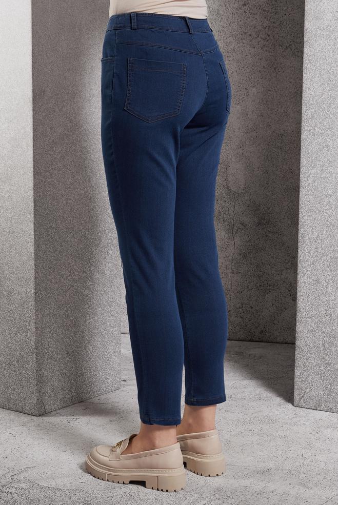 Vêtements hijab BLEU MARINE PANTALON EN JEAN À JAMBE SKINNY 70784 - ALVİNA