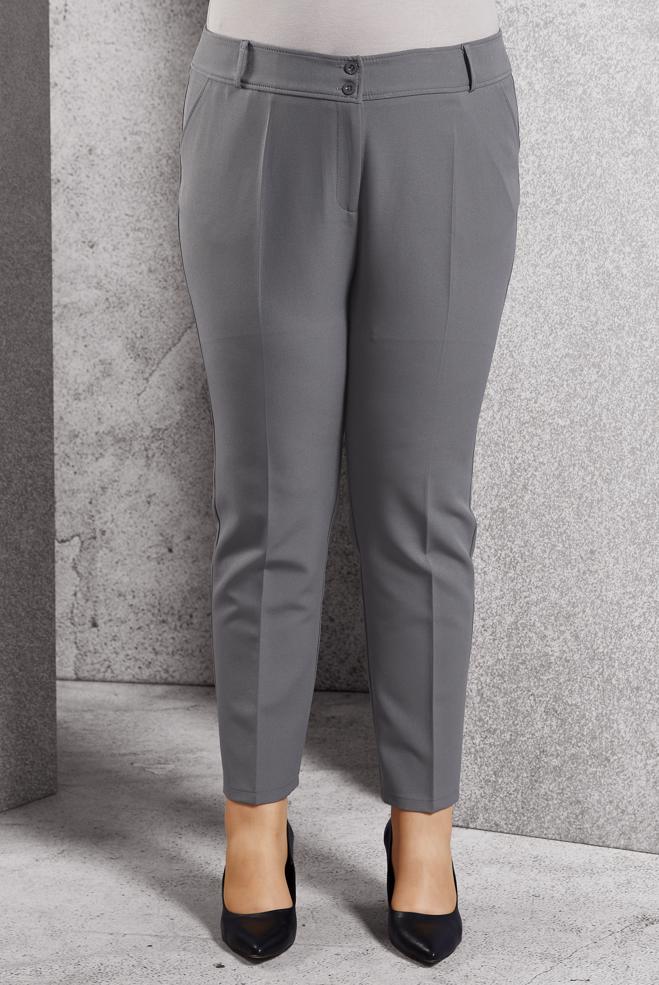Vêtements hijab GRIS PANTALON COUPE DROITE 70785 - ALVİNA
