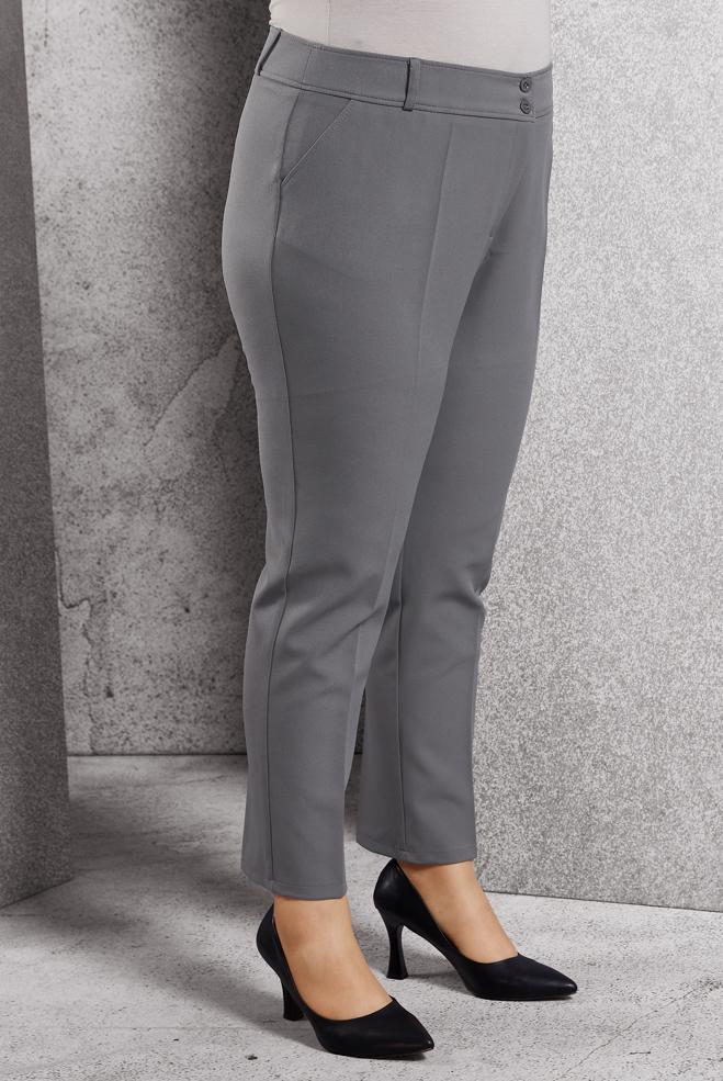 Vêtements hijab GRIS PANTALON COUPE DROITE 70785 - ALVİNA