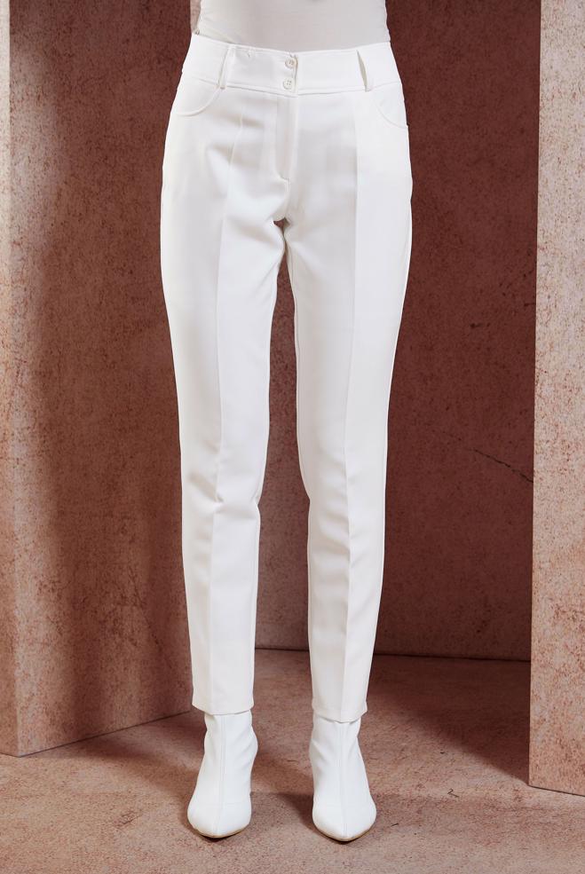 Vêtements hijab BLANC PANTALON À JAMBE SKINNY 70787 - ALVİNA
