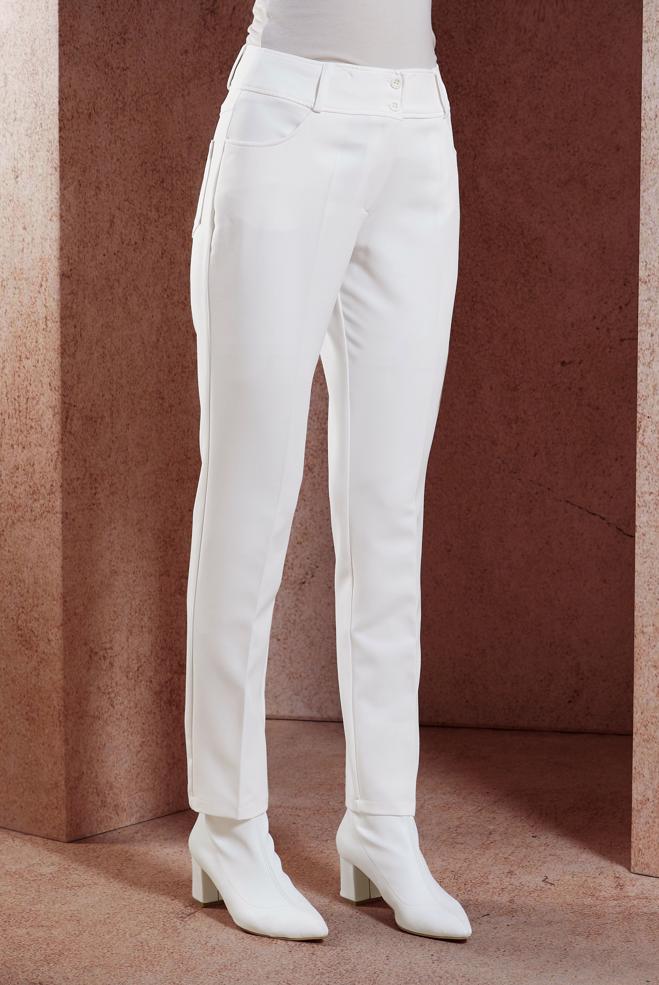 Vêtements hijab BLANC PANTALON À JAMBE SKINNY 70787 - ALVİNA