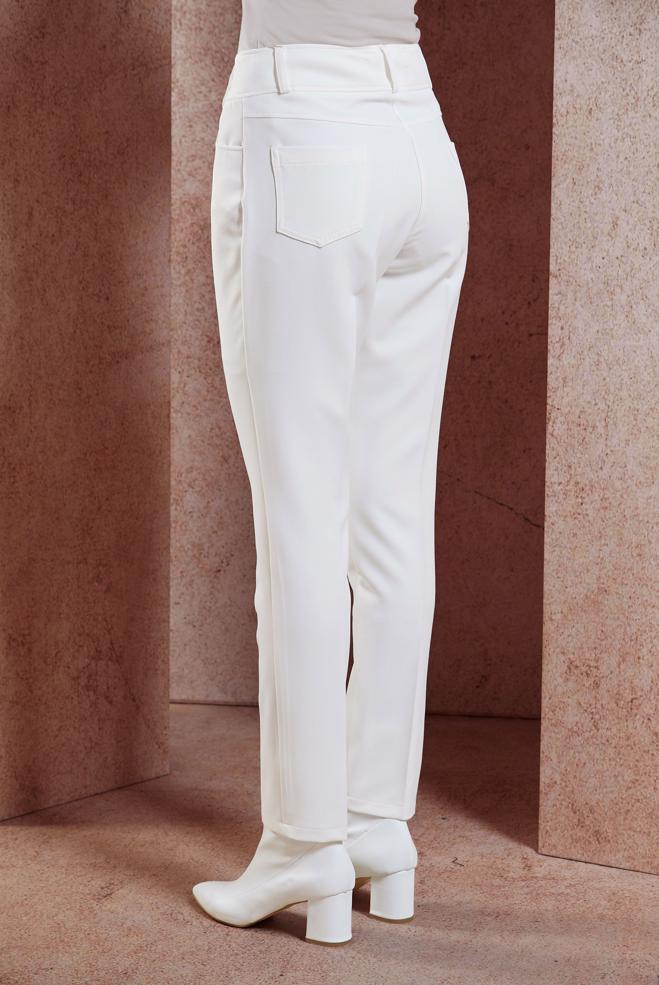 Vêtements hijab BLANC PANTALON À JAMBE SKINNY 70787 - ALVİNA