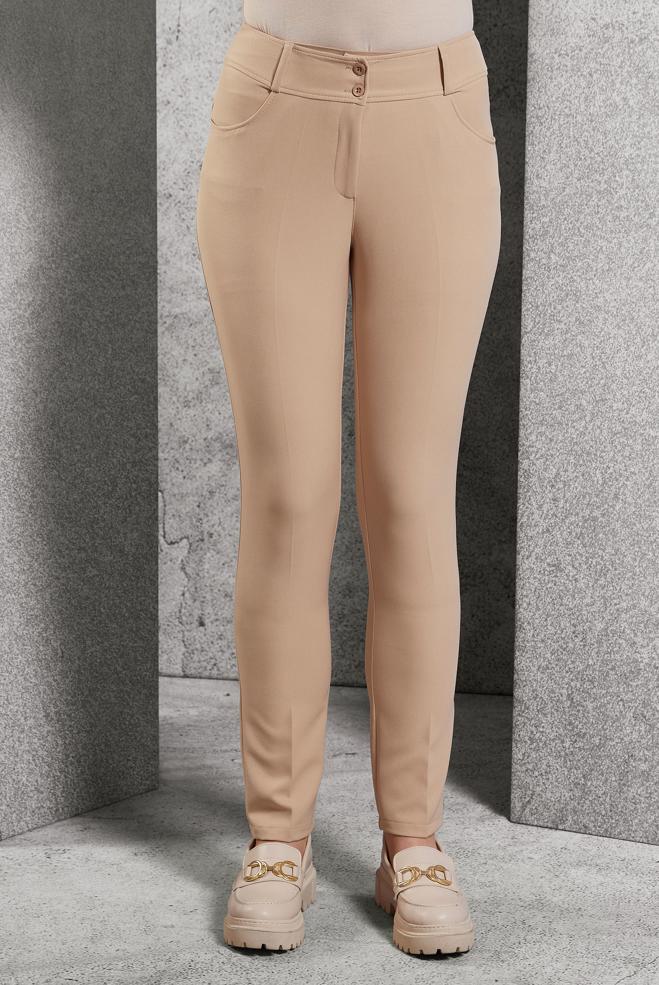 Vêtements hijab BEIGE PANTALON À JAMBE SKINNY 70787 - ALVİNA