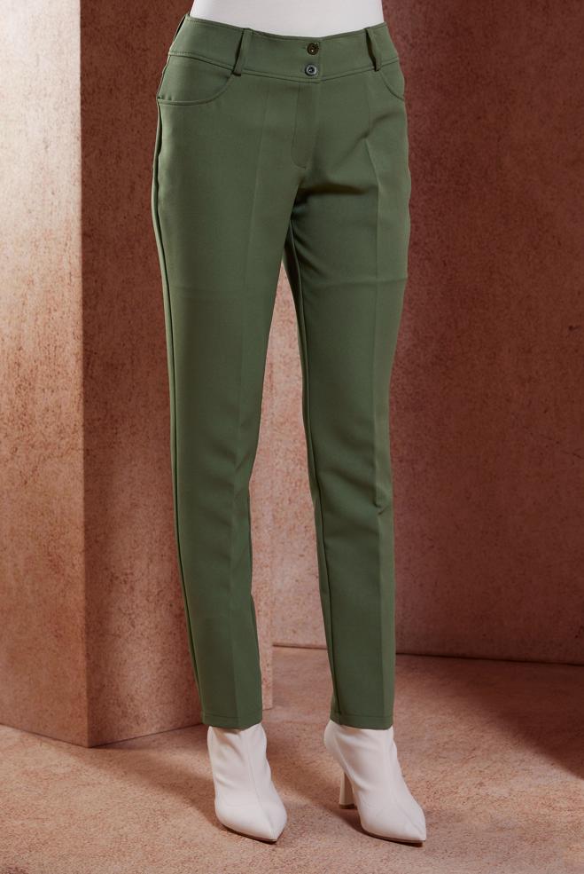 Vêtements hijab KAKI PANTALON À JAMBE SKINNY 70787 - ALVİNA