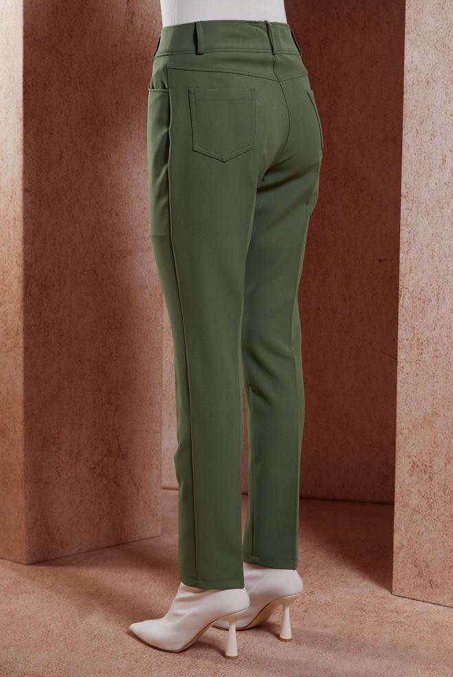 Vêtements hijab KAKI PANTALON À JAMBE SKINNY 70787 - ALVİNA