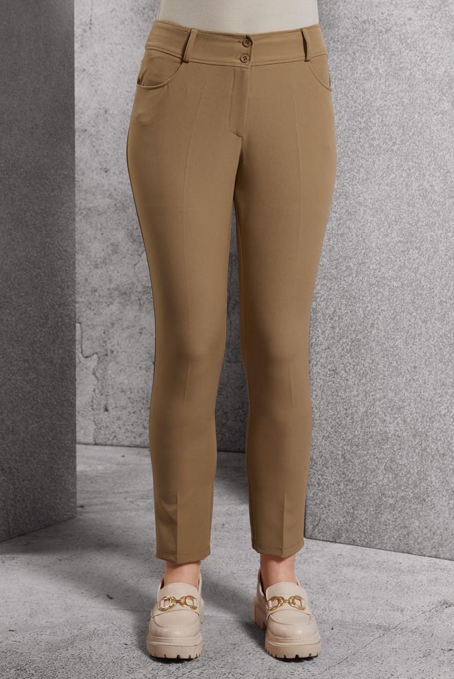Vêtements hijab BEIGE PANTALON À JAMBE SKINNY 70787 - ALVİNA