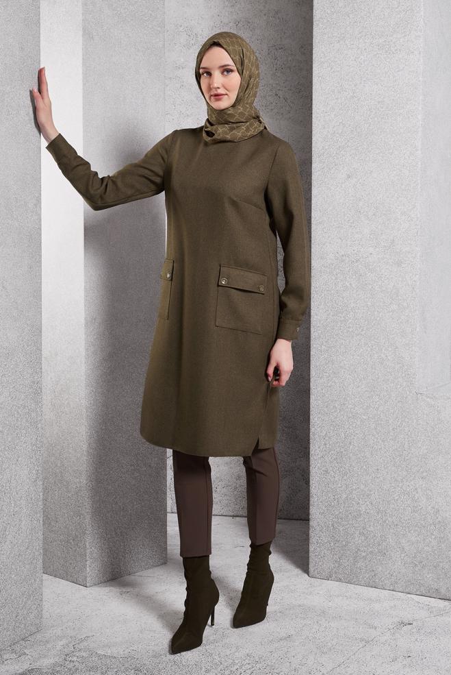 Vêtements hijab BRUN PANTALON À JAMBE SKINNY 70787 - ALVİNA