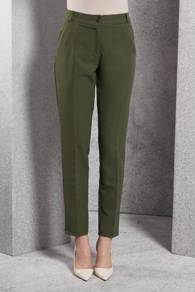 Vêtements hijab KAKI PANTALON À JAMBE SKINNY 70788 - ALVİNA