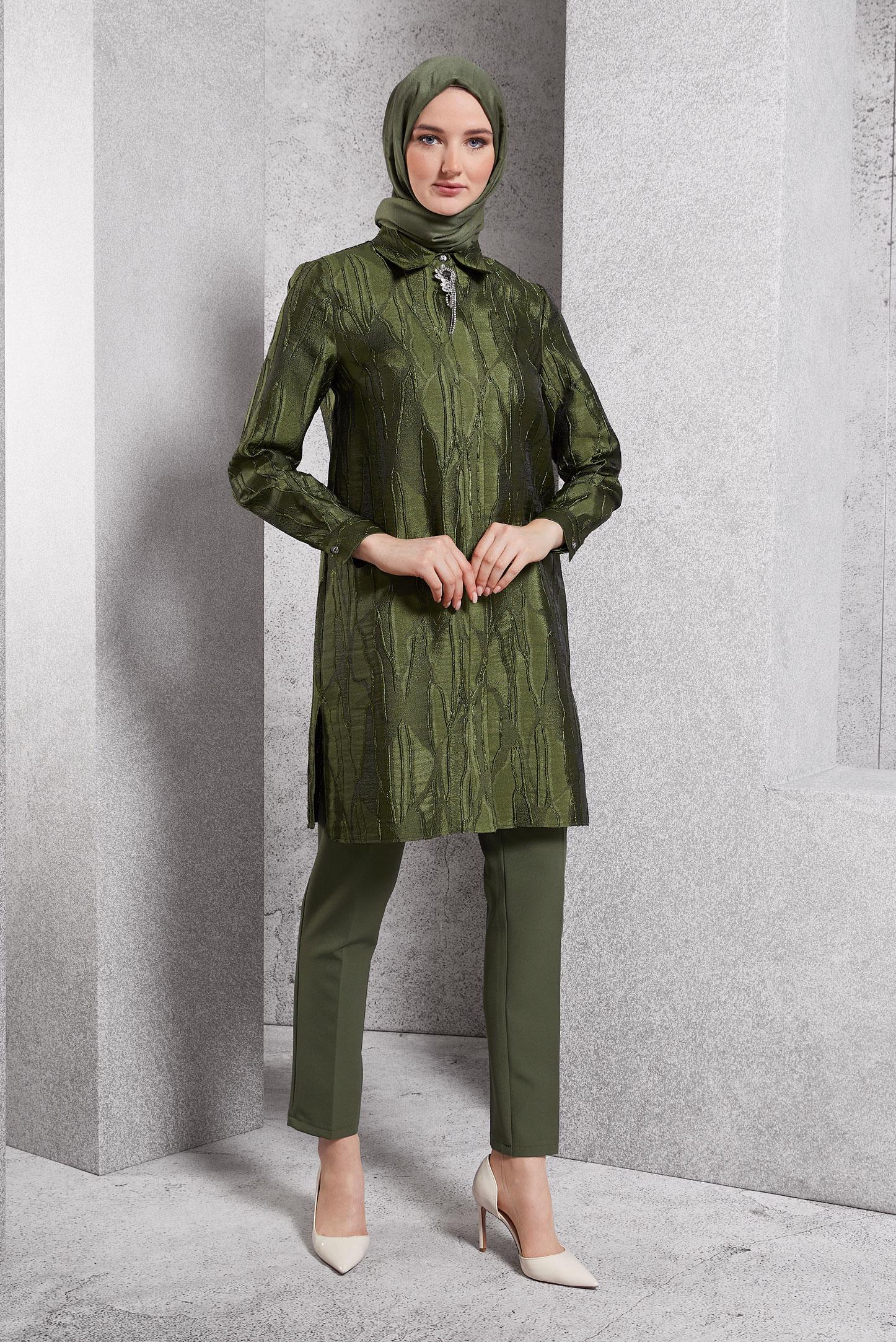 Vêtements hijab KAKI PANTALON À JAMBE SKINNY 70788