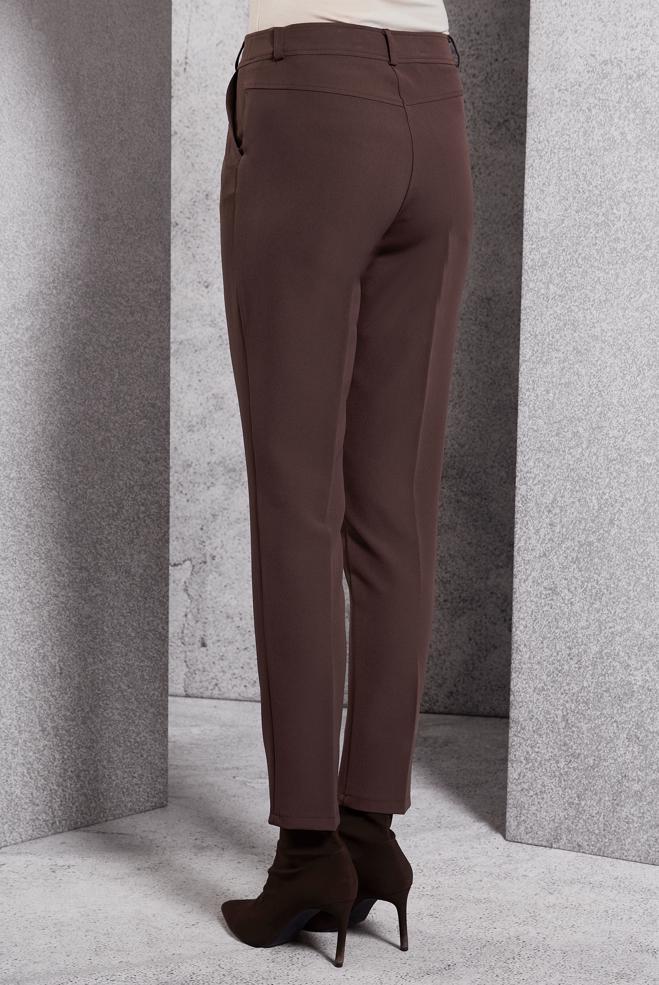 Vêtements hijab BRUN PANTALON À JAMBE SKINNY 70788 - ALVİNA