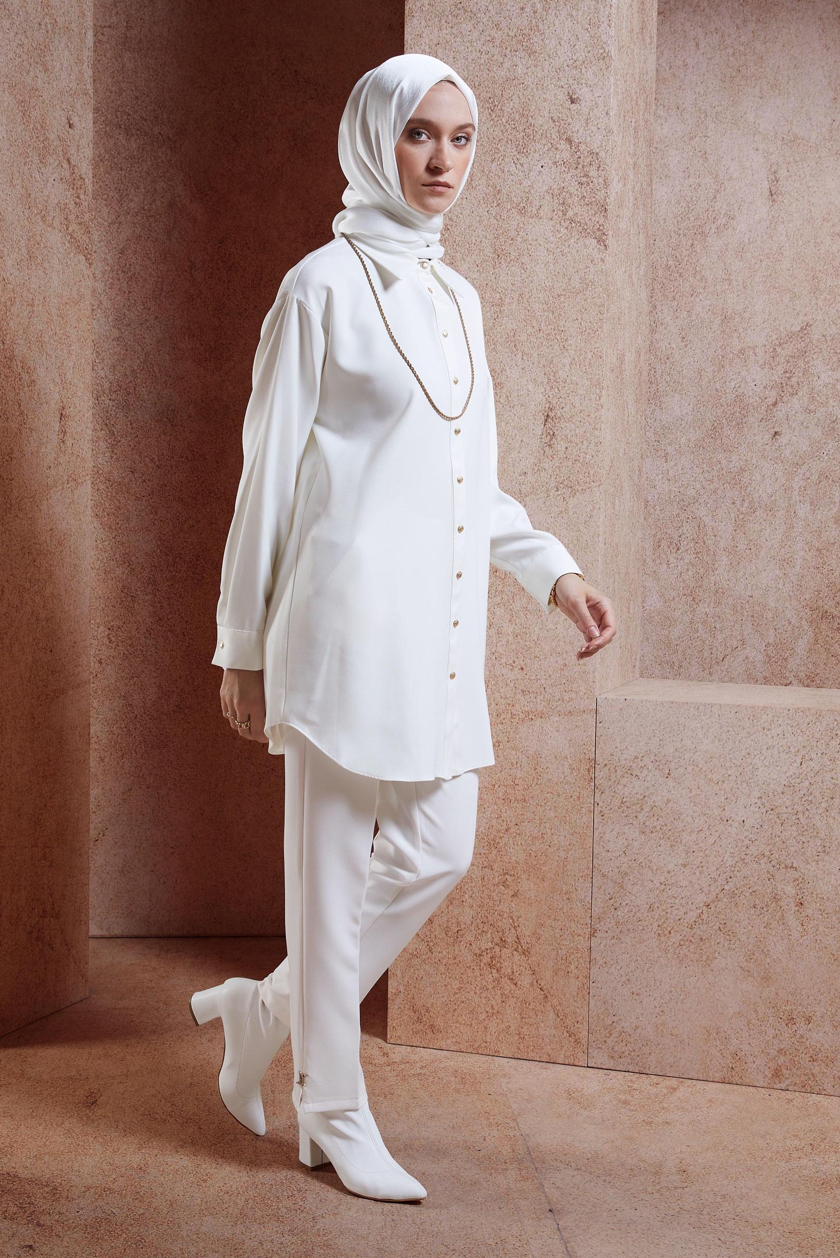 Vêtements hijab BLANC PANTALON À JAMBE SKINNY 70789