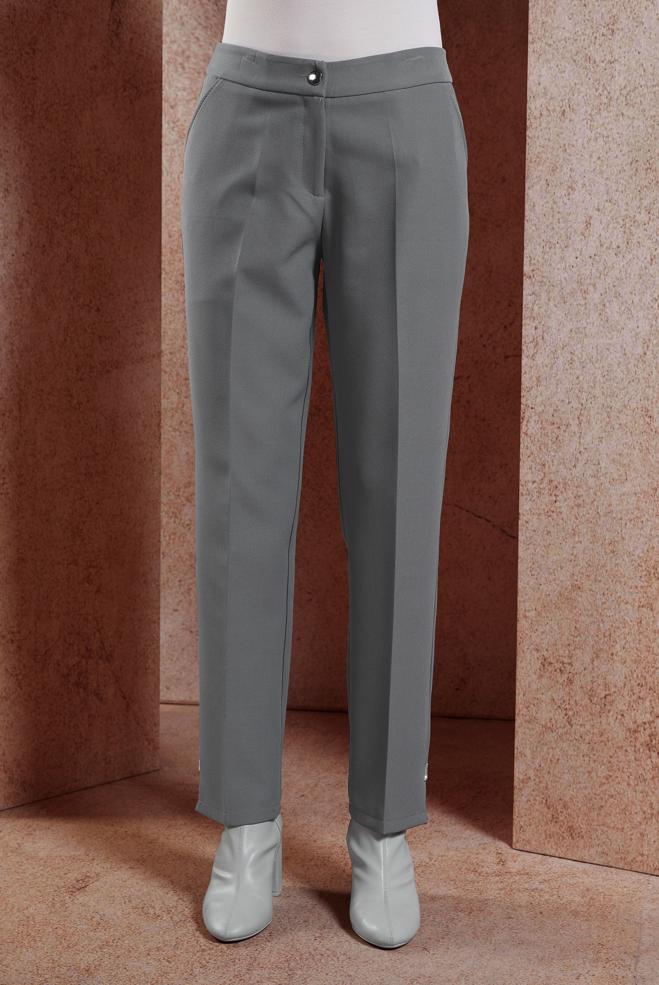 Vêtements hijab GRIS PANTALON À JAMBE SKINNY 70789 - ALVİNA