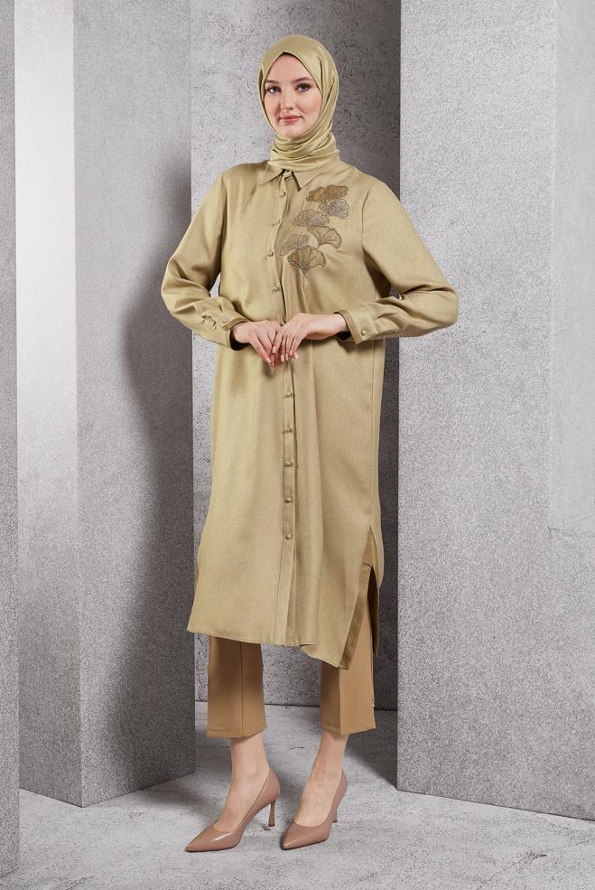 Vêtements hijab BRUN PANTALON À JAMBE SKINNY 70789 - ALVİNA