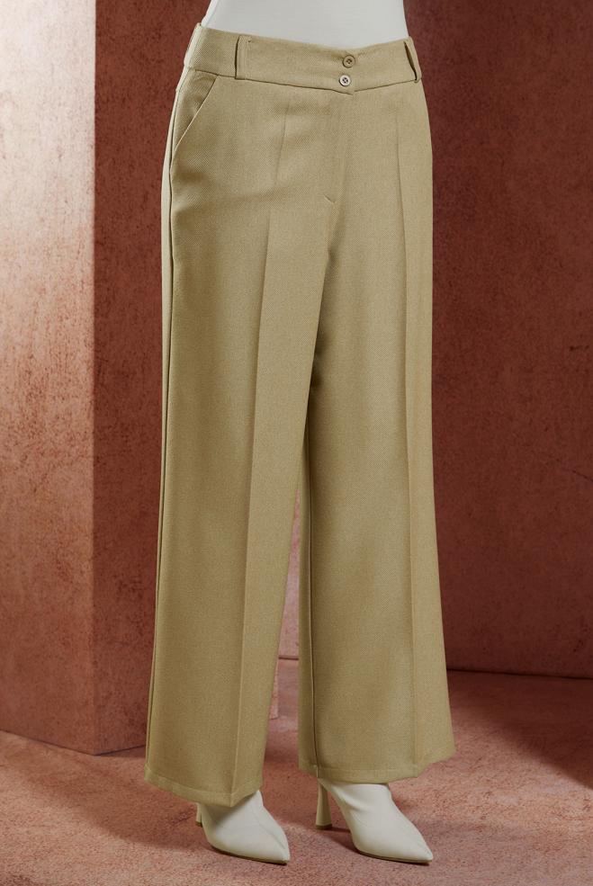 Vêtements hijab BEIGE PANTALON À JAMBES LARGES 70790 - ALVİNA