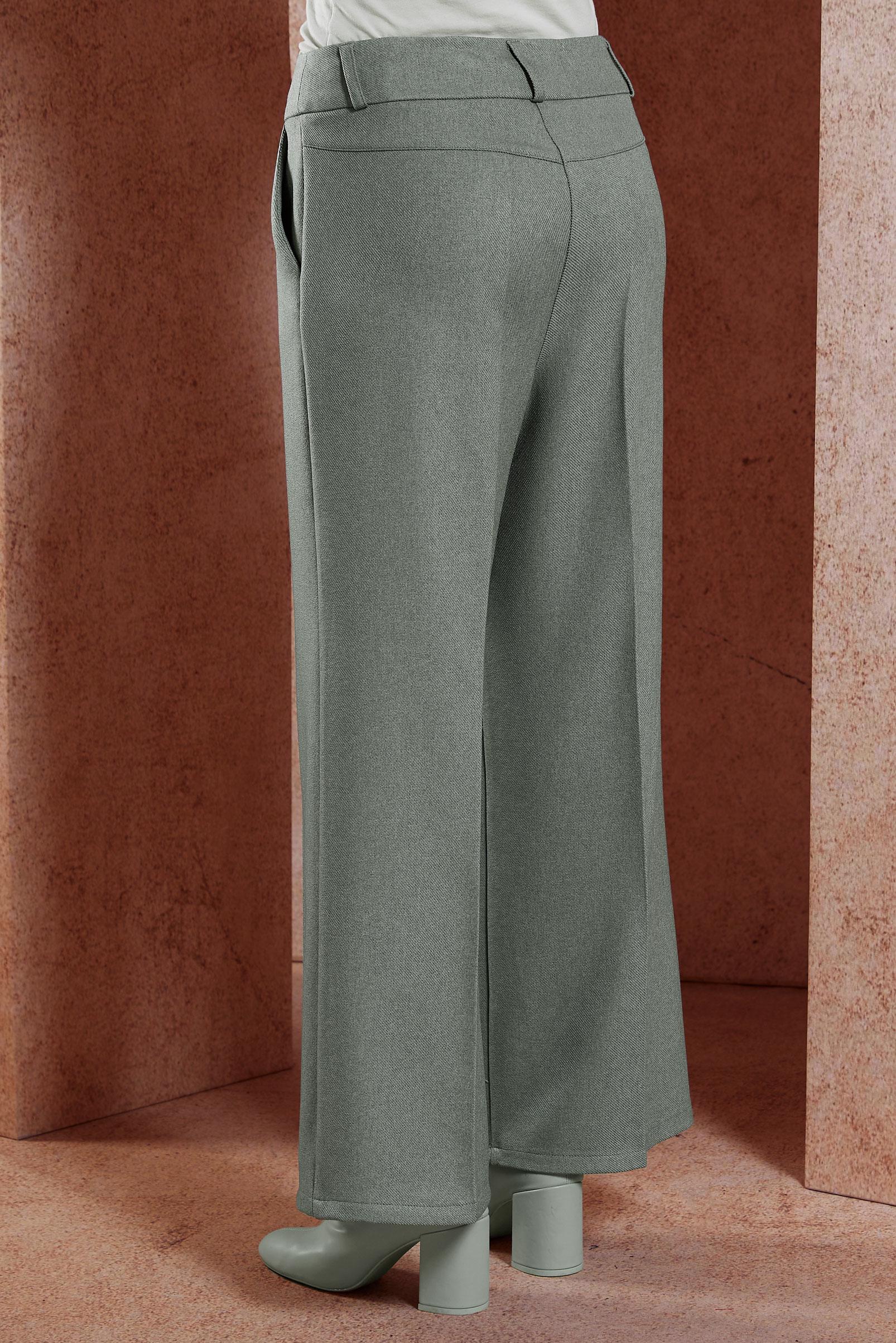 Tesettür giyim GRİ GENİŞ PAÇA PANTOLON 70790