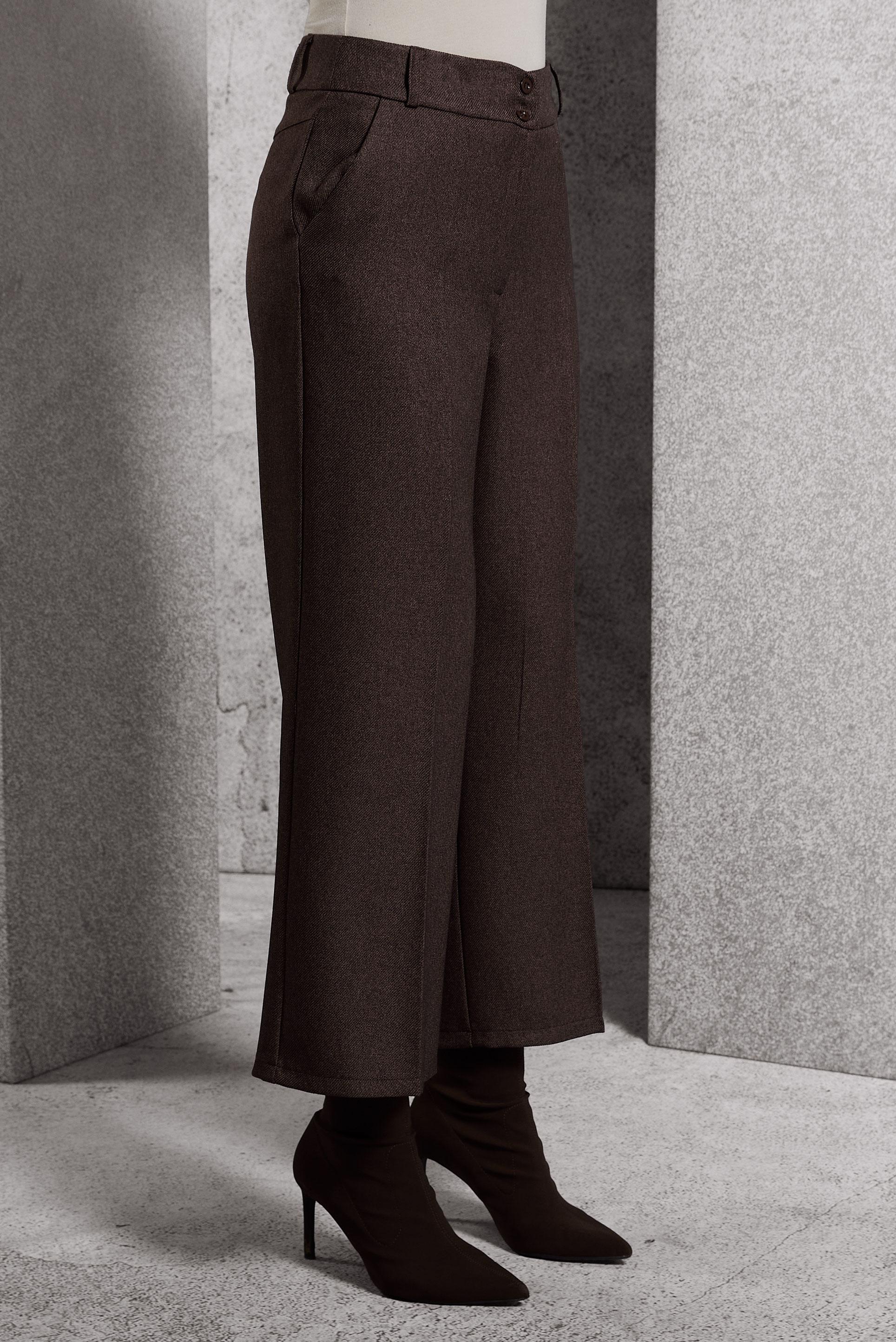 Tesettür giyim KAHVE GENİŞ PAÇA PANTOLON 70790