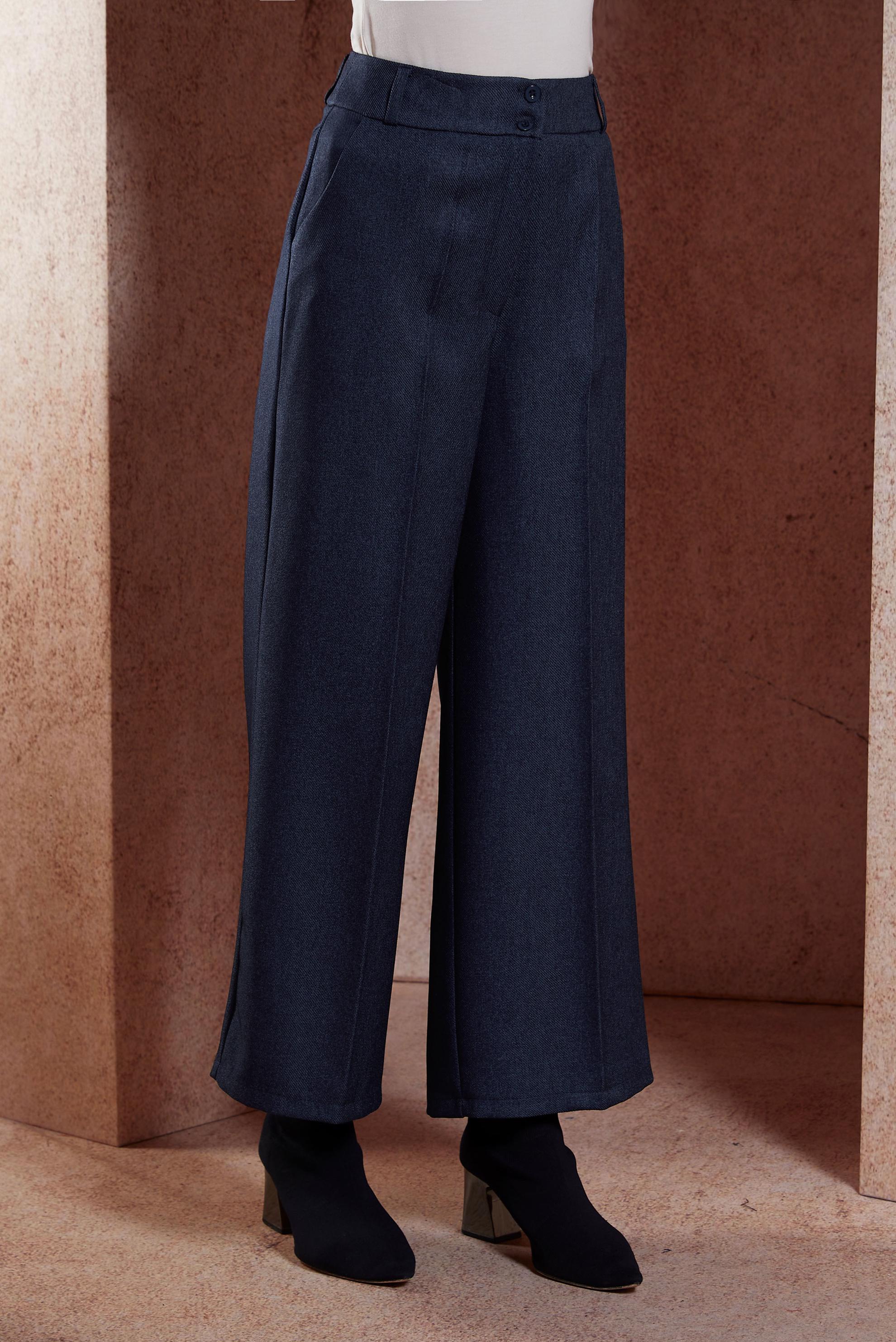 Tesettür giyim LACİVERT GENİŞ PAÇA PANTOLON 70790